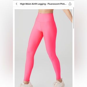 Alo airlift leggings XXS fluorescent pink coral